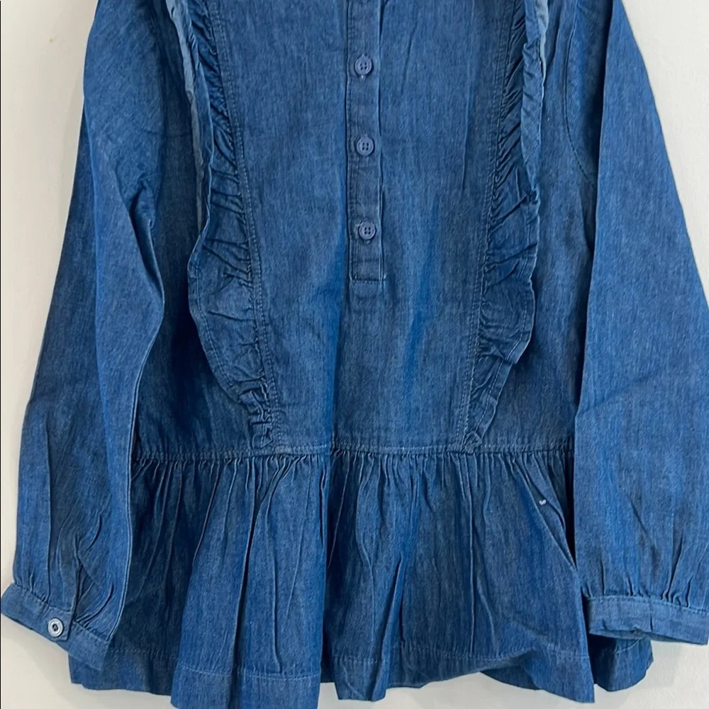 Calvin Klein Girls Blue‎ Ruffled Top and Patterned Leggings Set Size 5 NWOT
